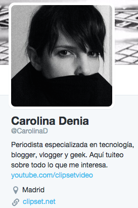 biografía de Twitter Carolina Denia