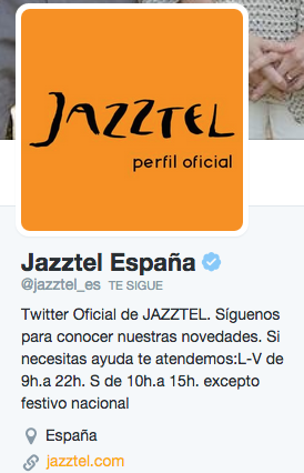biografía de Twitter Jazztel