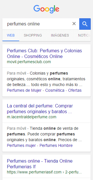 Búsqueda en Google con adblock activado