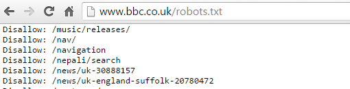 Robots.txt BBC