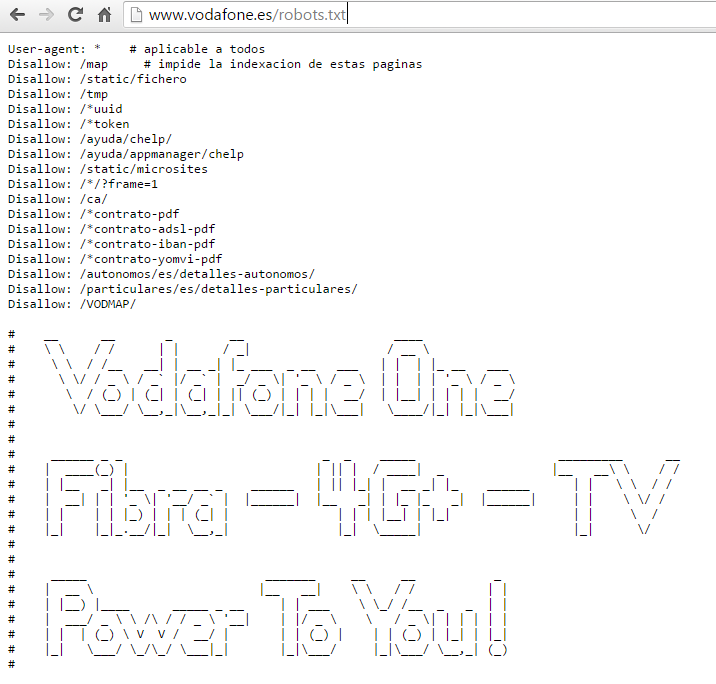 Robots.txt Vodafone