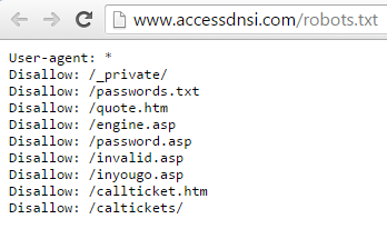 Robots.txt accessdnsi