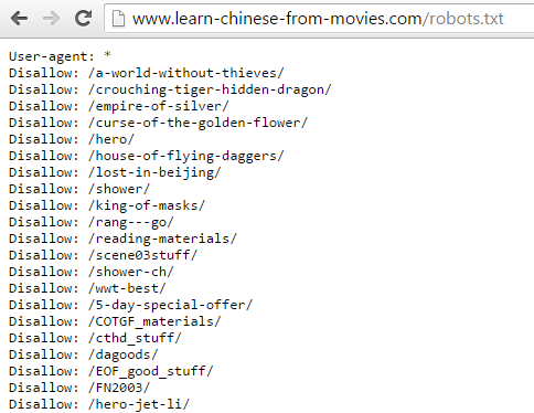 Robots.txt learn chinese