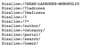 Robots.txt SGAE