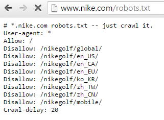 Robots.txt Nike