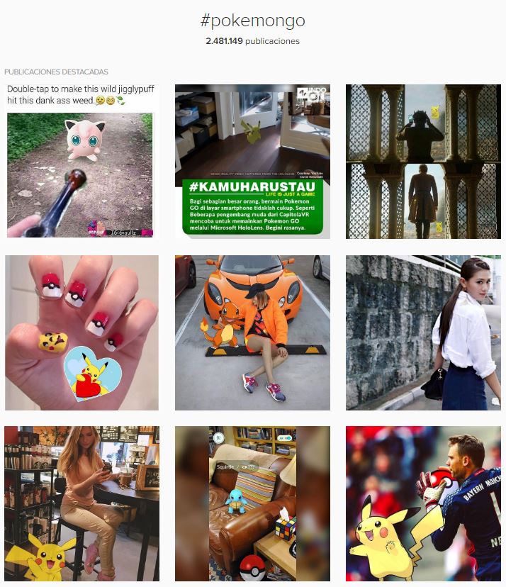 pokemon go en instagram