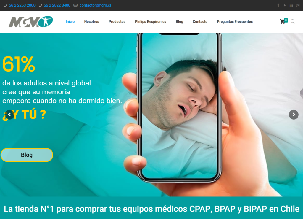 Tienda N°1 para comprar CPAP y BIPAP en Chile - MGM
